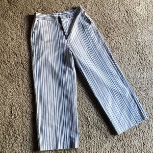 Lucy Paris striped cropped white pants
